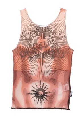 Jean Paul Gaultier graphic-print tank top - Neutrals