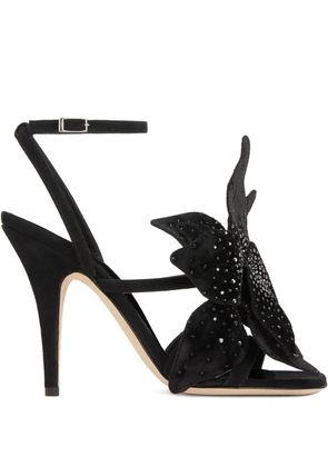 Giuseppe Zanotti 105mm Florant embellished-floral ankle-strap sandals - Black