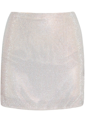 Celia Kritharioti crystal-embellished straight skirt - Silver