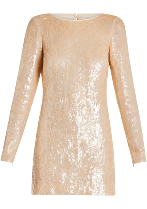 TOM FORD sequin-embellished silk dress - Neutrals