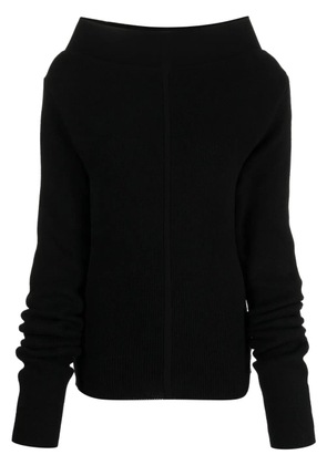 Rick Owens vertical-seamed ribbed-knit jumper - Black
