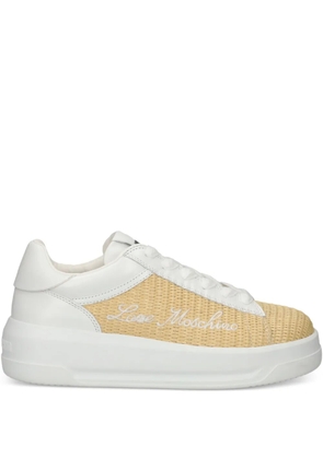 Love Moschino logo-embroidered sneakers - Neutrals