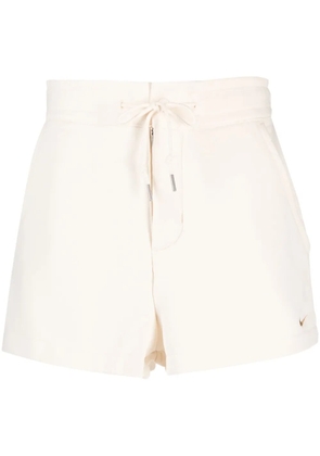 Nike embroidered-logo drawstring cotton shorts - White