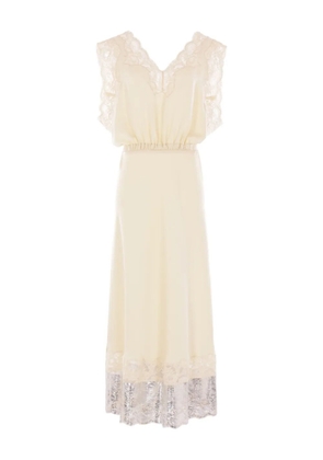 Rabanne lace-trimmed midi dress - Neutrals