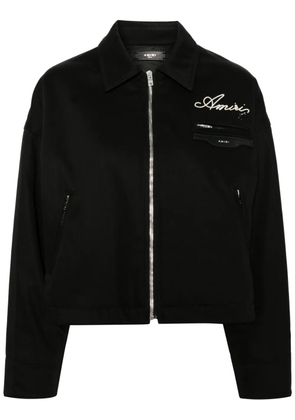 AMIRI pearl embellishmet denim jacket - Black