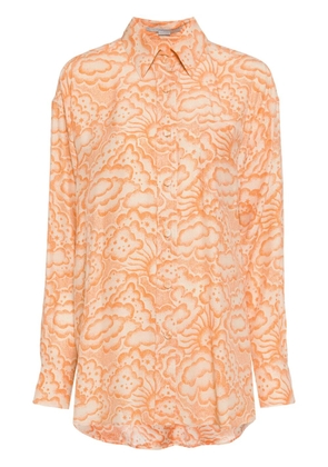 Stella McCartney cloud-print silk shirt - Orange