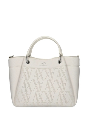 Armani Exchange monogram-pattern tote bag - White