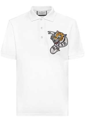 Philipp Plein Tattoo-embroidered polo shirt - White