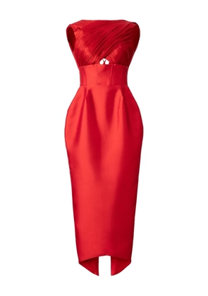 ARAFTU cut-out pleated midi dress - Red
