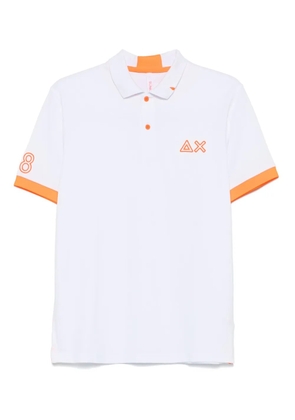 Sun68 logo-embroidered polo shirt - White