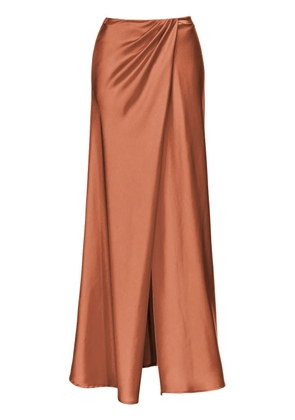 PINKO draped front-slit maxi skirt - Brown