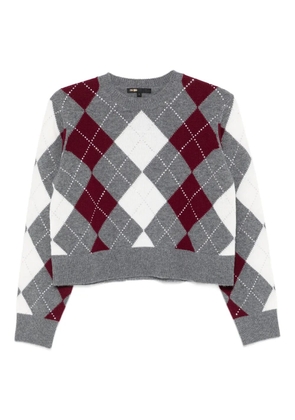 Maje argyle-print sweater - Grey