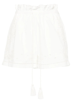 TWINSET broderie-anglaise paperbag shorts - White