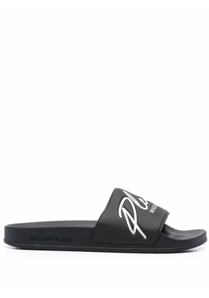 Philipp Plein embossed logo slides - Black