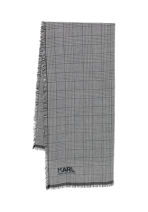 Karl Lagerfeld houndstooth-check wool scarf - Black