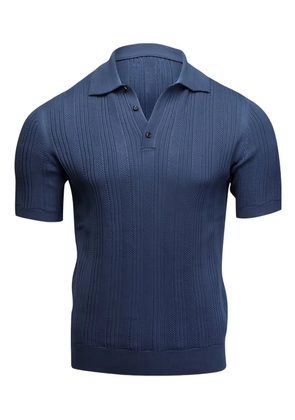 Isaia knitted polo shirt - Blue