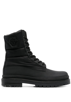 Philipp Plein logo-embossed ankle boots - Black