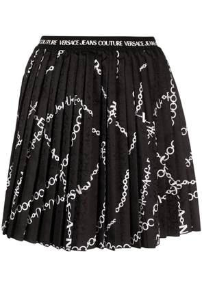 Versace Jeans Couture chain-link print pleated skirt - Black