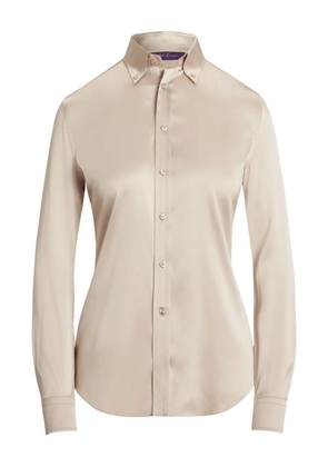 Ralph Lauren Collection satin button-up shirt - Neutrals