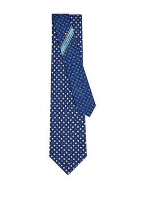 Ferragamo Gancini-patterned silk tie - Blue