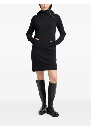 Marcella Tompkins hooded zip mini dress - Black
