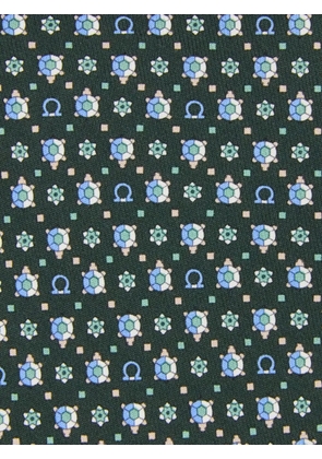 Ferragamo turtle-print tie - Green