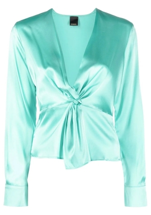 PINKO twist-detail silk blouse - Green