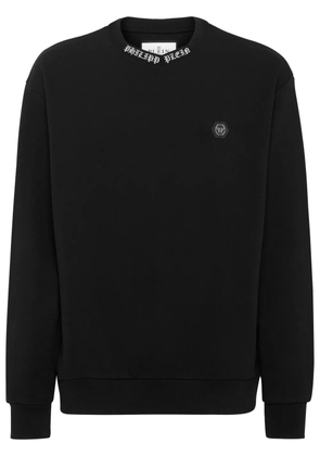Philipp Plein logo-embroidered crew-neck sweatshirt - Black