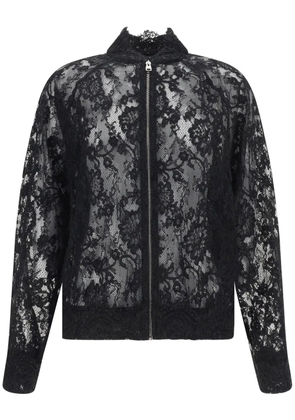 Ermanno Scervino floral-lace bomber jacket - Black