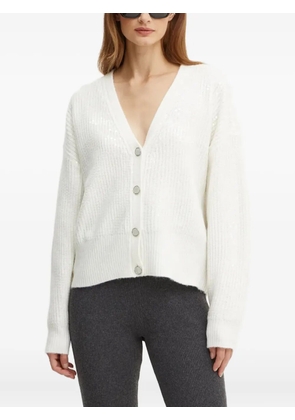 GUESS USA V-neck long-sleeve cardigan - White