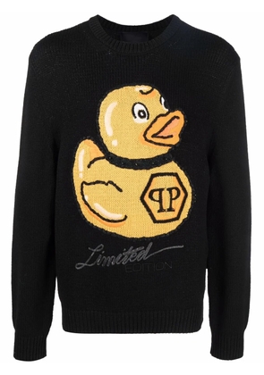Philipp Plein embroidered-duck jumper - Black