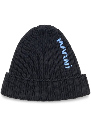 Marni logo beanie hat - Black