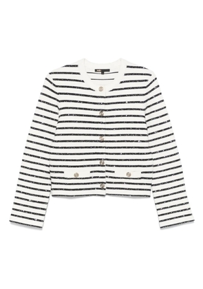 Maje striped cardigan - White