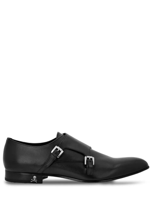 Philipp Plein almond-toe leather derby shoes - Black