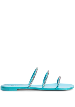 Giuseppe Zanotti Dark Colorful rhinestone-embellished sandals - Blue