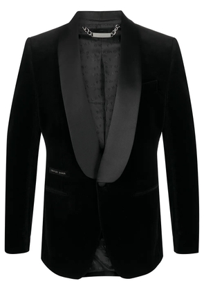 Philipp Plein Elegant velvet-effect blazer - Black
