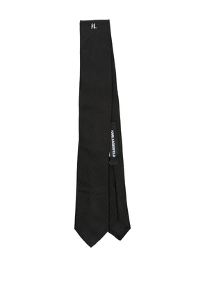 Karl Lagerfeld logo-embroidered silk tie - Black
