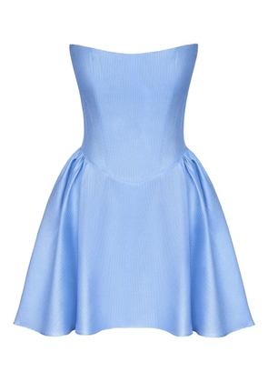 POST MERIDIEM Tuck corset mini dress - Blue