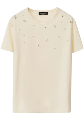 Fabiana Filippi bead-embellished T-shirt - Neutrals