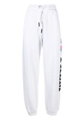 Palm Angels logo-print cotton track pants - White