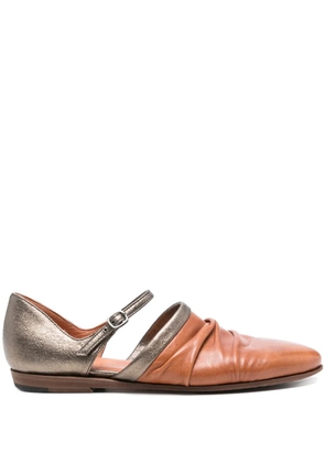 Pantanetti metallic ballet flats - Brown