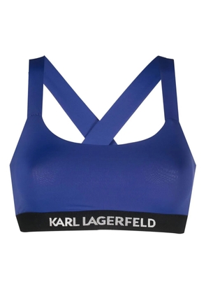 Karl Lagerfeld logo-print bandeau top - Blue