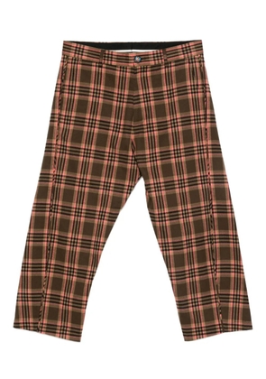 Moschino checked-pattern trousers - Brown