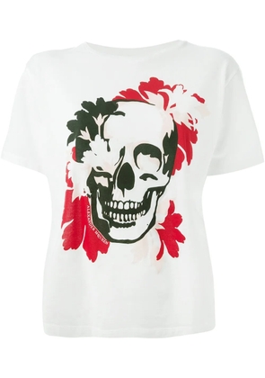 Alexander McQueen floral skull print T-shirt - White