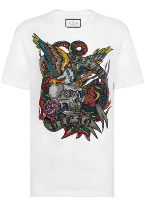 Philipp Plein tattoo motif cotton T-shirt - White