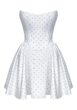 POST MERIDIEM Tuck corset mini dress - White
