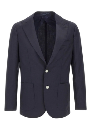 Barba peaked-lapels button-fastening blazer - Blue