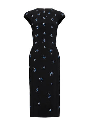 Jenny Packham embellished cap-sleeve midi dress - Blue