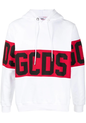 GCDS logo print hoodie - White