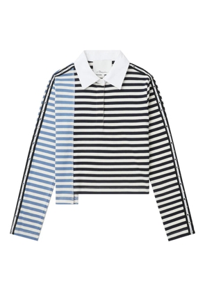 3.1 Phillip Lim striped panelled polo top - Black